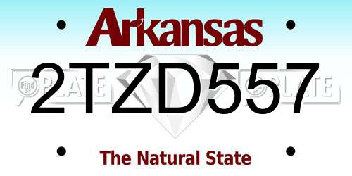 2TZD557 Arkansas License Plate