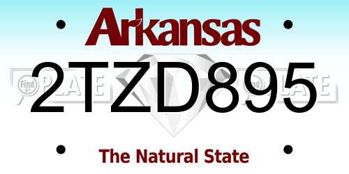 2TZD895 Arkansas License Plate
