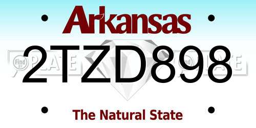 2TZD898 Arkansas License Plate