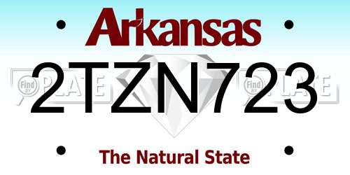 2TZN723 Arkansas License Plate