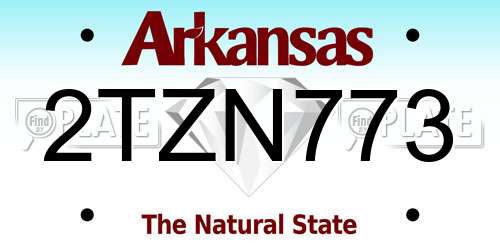 2TZN773 Arkansas License Plate