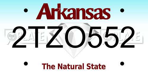 2TZO552 Arkansas License Plate