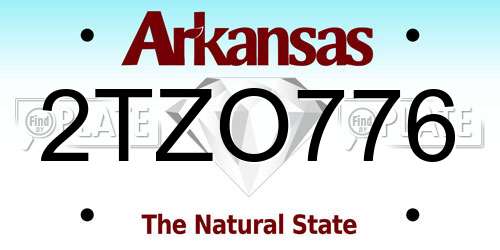 2TZO776 Arkansas License Plate