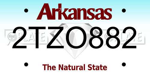 2TZO882 Arkansas License Plate