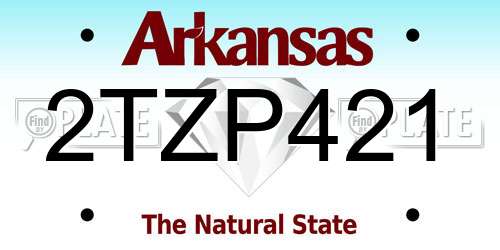 2TZP421 Arkansas License Plate