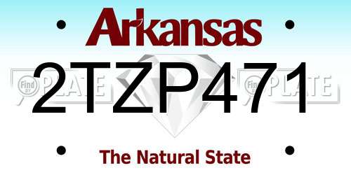 2TZP471 Arkansas License Plate