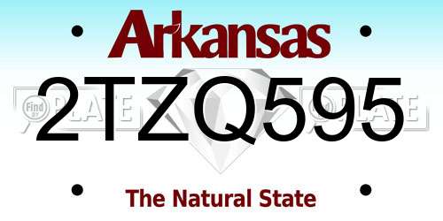 2TZQ595 Arkansas License Plate