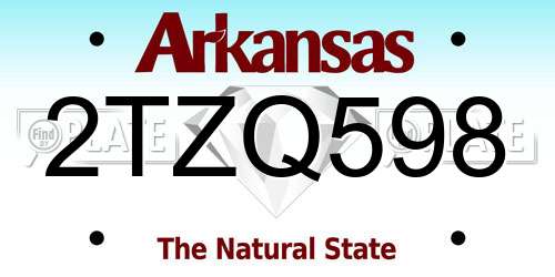 2TZQ598 Arkansas License Plate