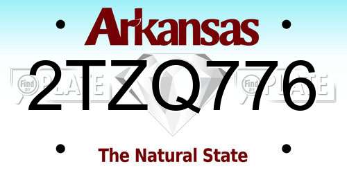 2TZQ776 Arkansas License Plate