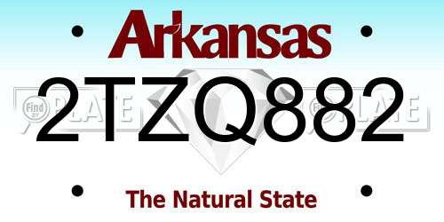 2TZQ882 Arkansas License Plate