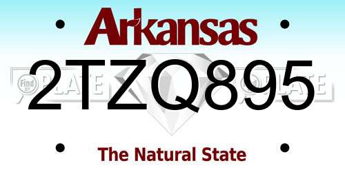 2TZQ895 Arkansas License Plate