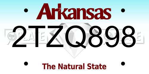 2TZQ898 Arkansas License Plate