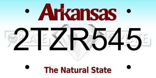2TZR545 Arkansas License Plate