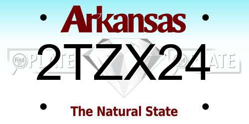 2TZX24 Arkansas License Plate