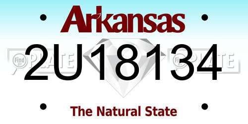 2U18134 Arkansas License Plate