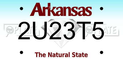 2U23T5 Arkansas License Plate