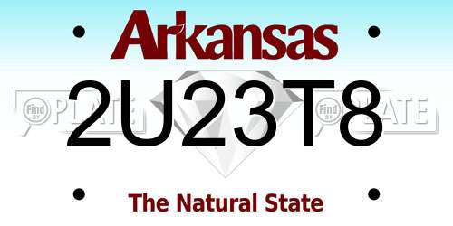 2U23T8 Arkansas License Plate