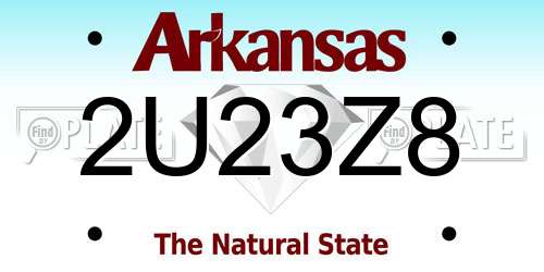 2U23Z8 Arkansas License Plate
