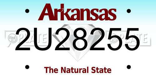 2U28255 Arkansas License Plate