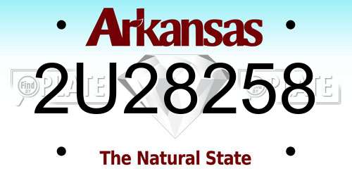 2U28258 Arkansas License Plate