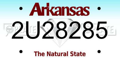 2U28285 Arkansas License Plate
