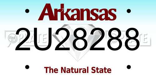 2U28288 Arkansas License Plate
