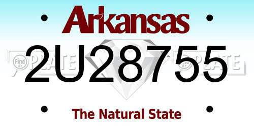 2U28755 Arkansas License Plate