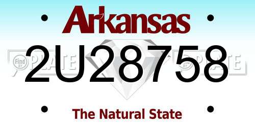 2U28758 Arkansas License Plate