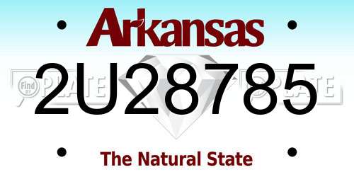 2U28785 Arkansas License Plate