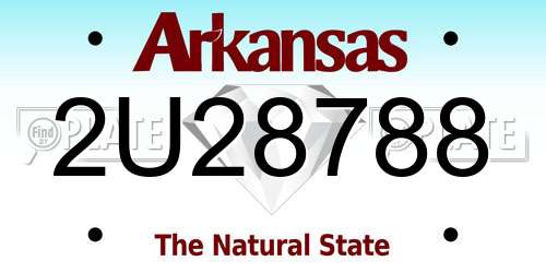 2U28788 Arkansas License Plate