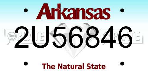 2U56846 Arkansas License Plate