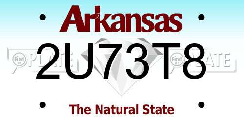 2U73T8 Arkansas License Plate
