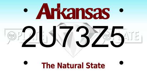 2U73Z5 Arkansas License Plate