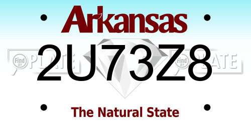 2U73Z8 Arkansas License Plate