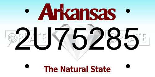2U75285 Arkansas License Plate