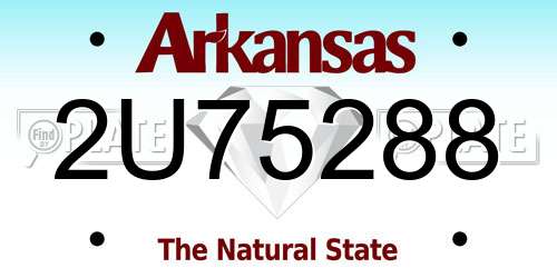 2U75288 Arkansas License Plate