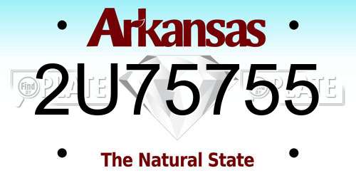 2U75755 Arkansas License Plate