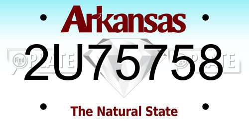 2U75758 Arkansas License Plate