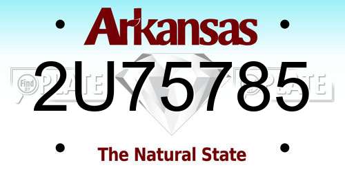 2U75785 Arkansas License Plate