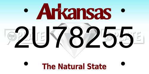 2U78255 Arkansas License Plate