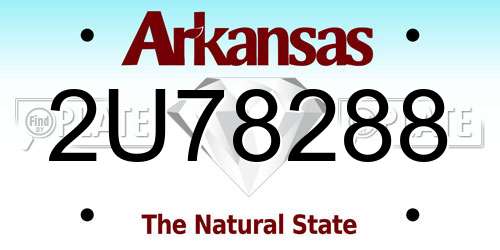 2U78288 Arkansas License Plate