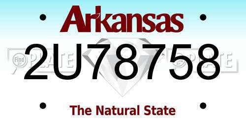 2U78758 Arkansas License Plate