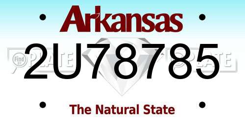 2U78785 Arkansas License Plate