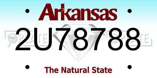 2U78788 Arkansas License Plate