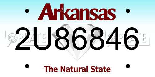 2U86846 Arkansas License Plate