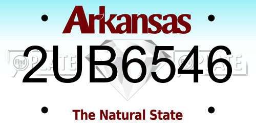 2UB6546 Arkansas License Plate