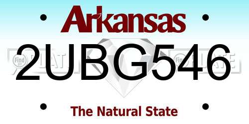 2UBG546 Arkansas License Plate