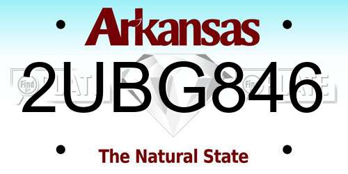 2UBG846 Arkansas License Plate