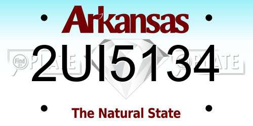 2UI5134 Arkansas License Plate