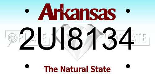 2UI8134 Arkansas License Plate